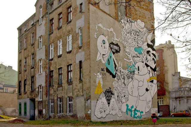 Graffiti art in Lodz, Polond