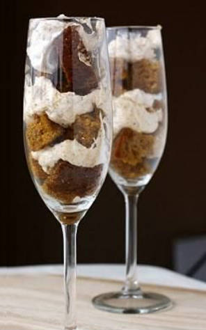 dessert in champagne glass