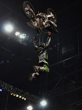 Night of the Jumps FMX World Championship in Berlin - Remi Bizouard shows his stunts