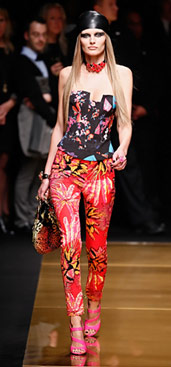 Fashion model walking for Versace for H&M fashion show in New York
