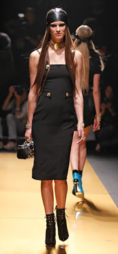 Fashion model walking for Versace for H&M fashion show in New York