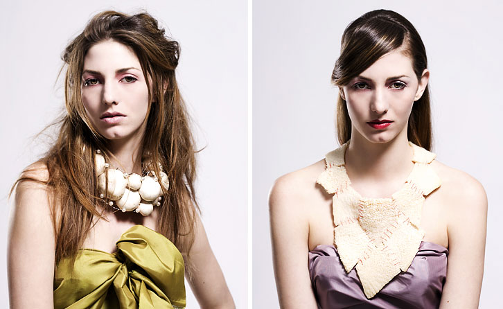 Jewellery Designer Tiffany Rowe - necklaces made of mushrooms and tripe