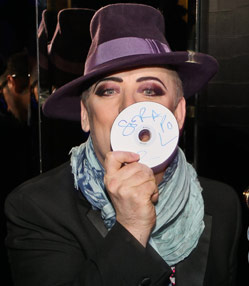Boy George on the decks at Sorapol's Launch of the Monochrome Scarf
