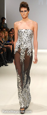 Nadine Merabi – House of Evolution AW12 catwalk, London Fashion Week – outfit 3, front view.