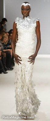 Nadine Merabi – House of Evolution AW12 catwalk, London Fashion Week – outfit 4, front view.