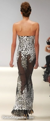 Nadine Merabi – House of Evolution AW12 catwalk, London Fashion Week – outfit 3, back view.