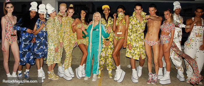 Bol$hie's SS12 collection 'Romantic Povery' - fashion models and Rihannon posing in the backstage before the show.