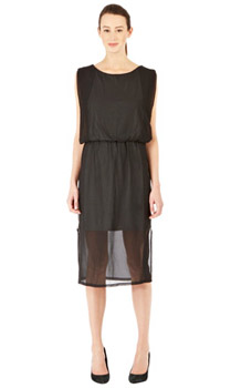 Warehouse dress with sheer panels