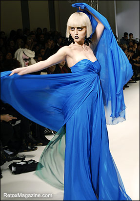 LFW - Ziad Ghanem AW11 blue dress
