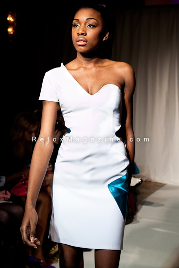 London Fashion Week SS12. LGN Events present 'LGN Young Designers' - fashion designer Zerrin Akinci presents collection. Catwalk image 1.