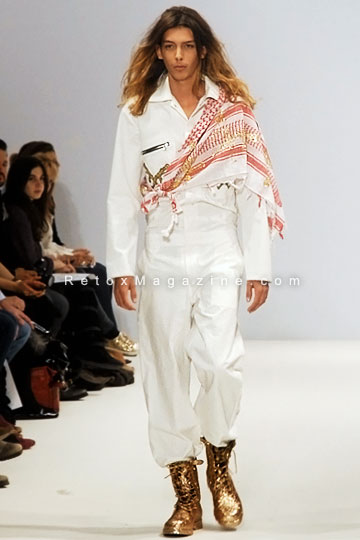 Ones To Watch, menswear collection by KYE, London Fashion Week, Vauxhall Fashion Scout, outfit13, front view.