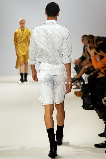 Ones To Watch, menswear collection by KYE, London Fashion Week, Vauxhall Fashion Scout, outfit8, back view.