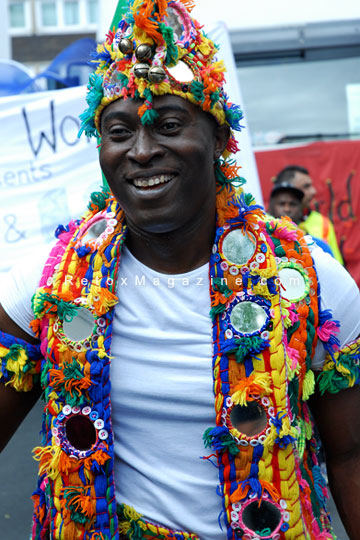 Notting Hill Carnival 2012 in London - portrait of reveller, image 12