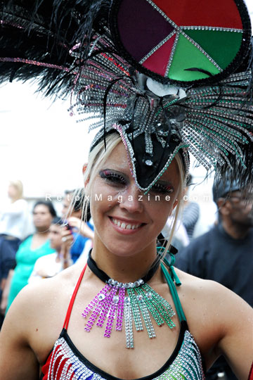 Notting Hill Carnival 2012 in London - portrait of reveller, image 13