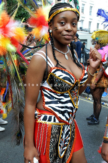 Notting Hill Carnival 2012 in London - portrait of reveller, image 21