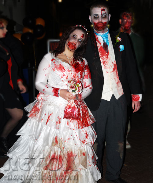 Zombies bride and groom - Halloween zombie walk in London, photo 19